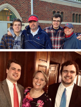 Myra Legg with two sons and husband